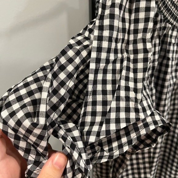 Off The Shoulder Checkerboard Dress - Picture 2 of 5